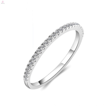 Hochzeit Engagement Diamant Zirkon S925 Silber Eternity Ring